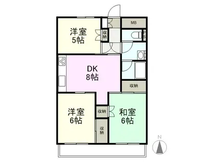 イワマアメニー(3DK/3階)の間取り写真