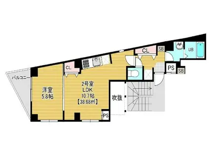 THE HOUSE MINOWA ザハウスミノワ(1LDK/6階)の間取り写真