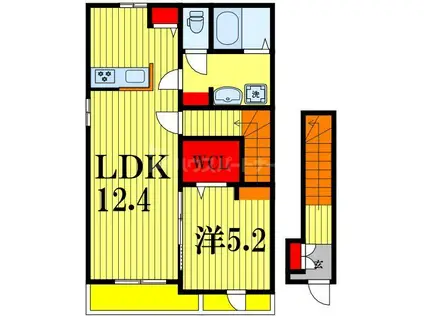 サニーホームIII(1LDK/2階)の間取り写真