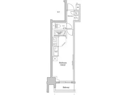 ザ・パークハビオ日本橋三越前(ワンルーム/2階)の間取り写真