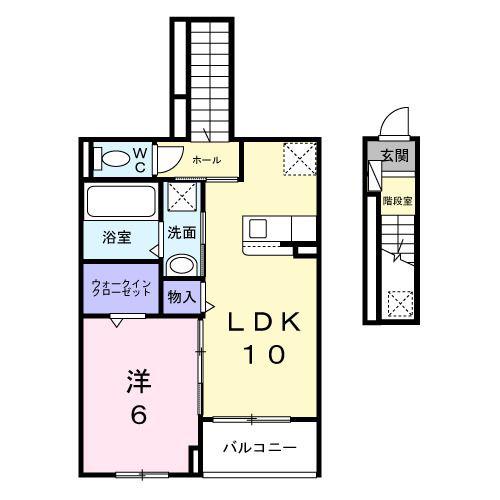 アルバ 涼(1LDK/2階)の間取り写真