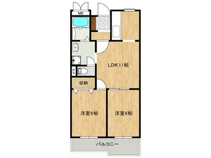 マインドパレス須磨浦(2LDK/1階)の間取り写真