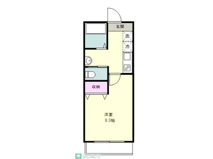 オークウェル新座(1K/1階)の間取り写真