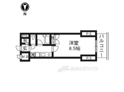 パインフィールド壬生(1K/8階)の間取り写真