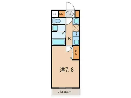 CLEARPEARL垂水(1K/1階)の間取り写真