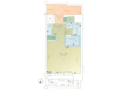 ラナップスクエア三宮プライム(1K/4階)の間取り写真