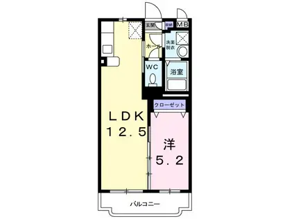 マエストロ伊勢(1LDK/2階)の間取り写真