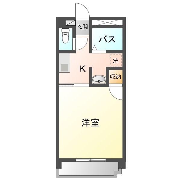 アーリエス原(1K/4階)の間取り写真