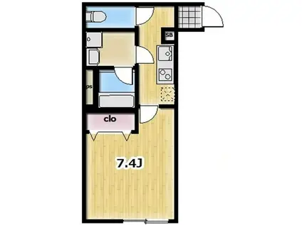 AMBITION BINGO(1K/3階)の間取り写真