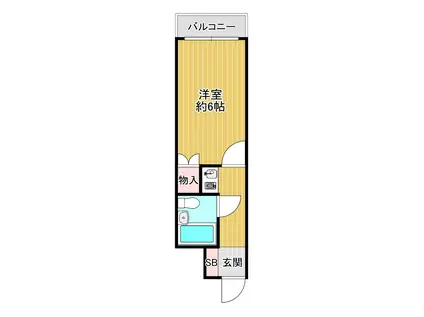 シャンクレール谷町(1K/4階)の間取り写真