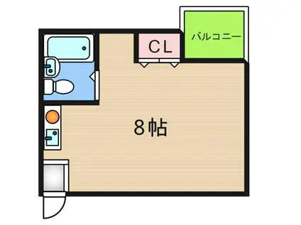 キューブ西加賀屋(ワンルーム/3階)の間取り写真