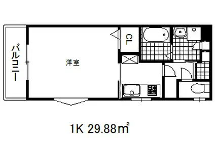 タカマツ神戸駅南通(1K/4階)の間取り写真