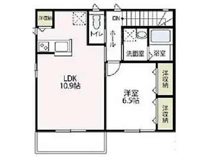 ルミエール菊名(1LDK/2階)の間取り写真