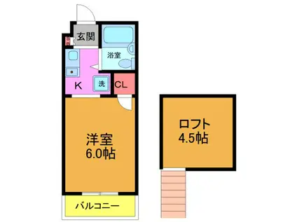 マーブルコート西葛西(1K/2階)の間取り写真