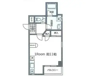 エミネンス千葉新宿(ワンルーム/4階)の間取り写真
