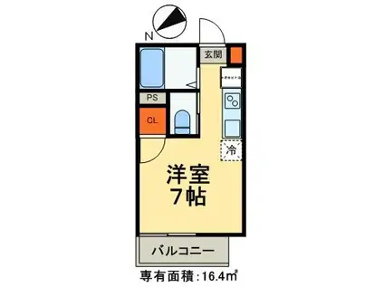 GLANZ 町屋II(ワンルーム/3階)の間取り写真