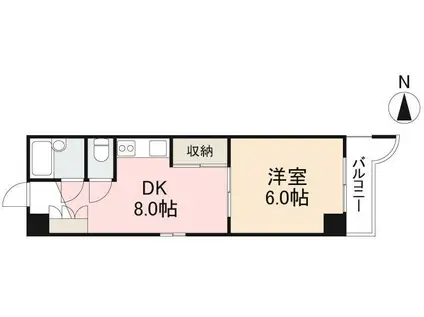 ヴィラタマチ(1DK/4階)の間取り写真