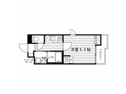 グランリール亀戸(ワンルーム/2階)の間取り写真