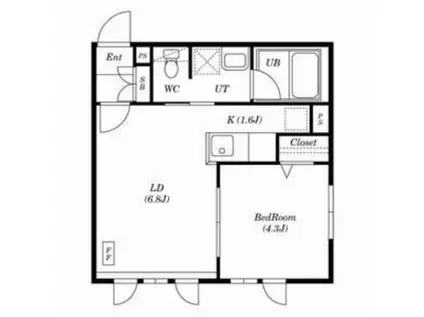 マリンパレス月寒壱番館(1LDK/3階)の間取り写真