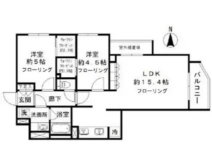 シエルクレール大森山王(2LDK/2階)の間取り写真
