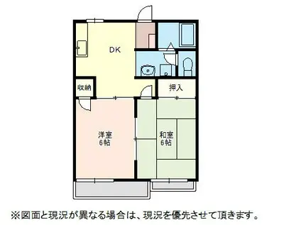 リバーコート(2DK/2階)の間取り写真