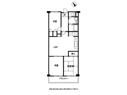 幸手スカイハイツ(3LDK/6階)の間取り写真
