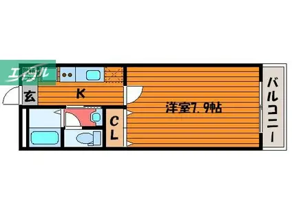 フィネス昭和町II(1K/4階)の間取り写真