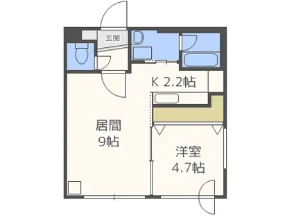 エターナルドリーム(1LDK/2階)の間取り写真