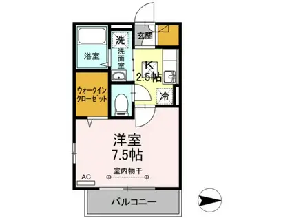 カーサ ドルチェCASA DOLCE(1K/1階)の間取り写真