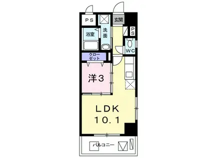 アンド―バーテラス識名(1LDK/1階)の間取り写真