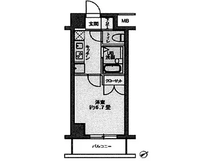 カスタリア要町(1K/10階)の間取り写真