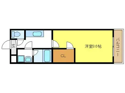 セレーナ住之江Ⅱ番館(1K/2階)の間取り写真