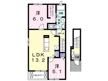 エターナル ヴィレッジ(2LDK/2階)の間取り写真