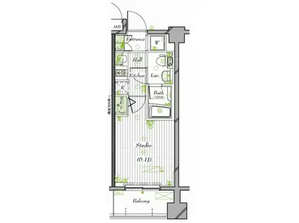 ガーラ・ステーション菊川(1K/2階)の間取り写真
