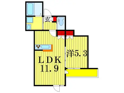 FELICIA(1LDK/3階)の間取り写真