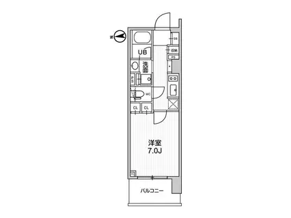 シーズンフラッツ蔵前(1K/8階)の間取り写真