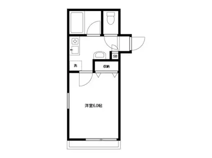 パインヒル6(1K/2階)の間取り写真