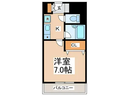 エフォールヒロ(1K/6階)の間取り写真