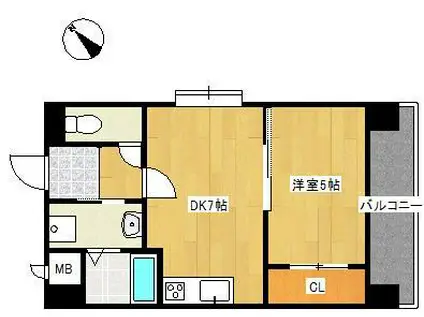 アンテスII(1DK/3階)の間取り写真