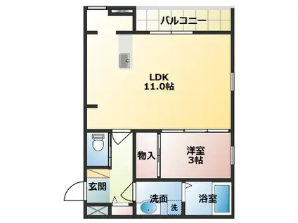 天理アパート(1LDK/1階)の間取り写真