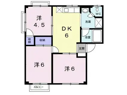 グリーンハイツ塚崎A棟(3DK/2階)の間取り写真