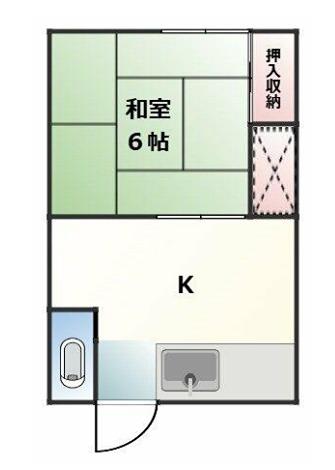平井荘(1K/2階)の間取り写真