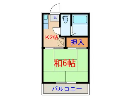 エンゼルコーポ(1K/2階)の間取り写真