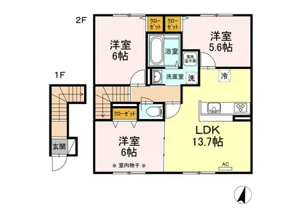 プレジール(3LDK/2階)の間取り写真