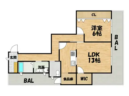 COCO.R(1LDK/2階)の間取り写真