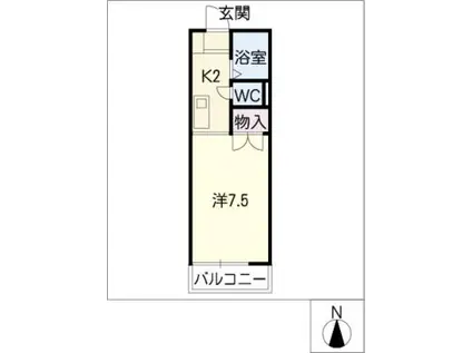 ジュネスヤゴト(1K/2階)の間取り写真