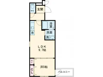 シャルマンエイトII番館(1LDK/1階)の間取り写真