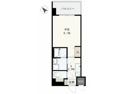 RUEX比治山橋(1K/5階)の間取り写真