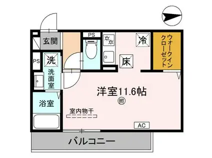 SINCERITE(ワンルーム/1階)の間取り写真