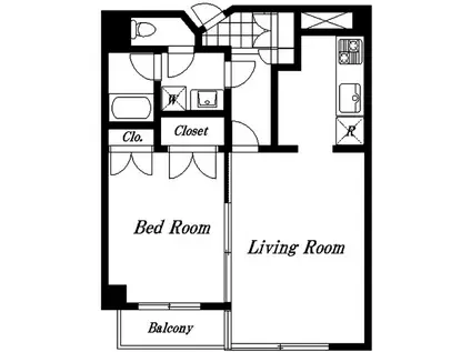 岩城ビル(1LDK/3階)の間取り写真